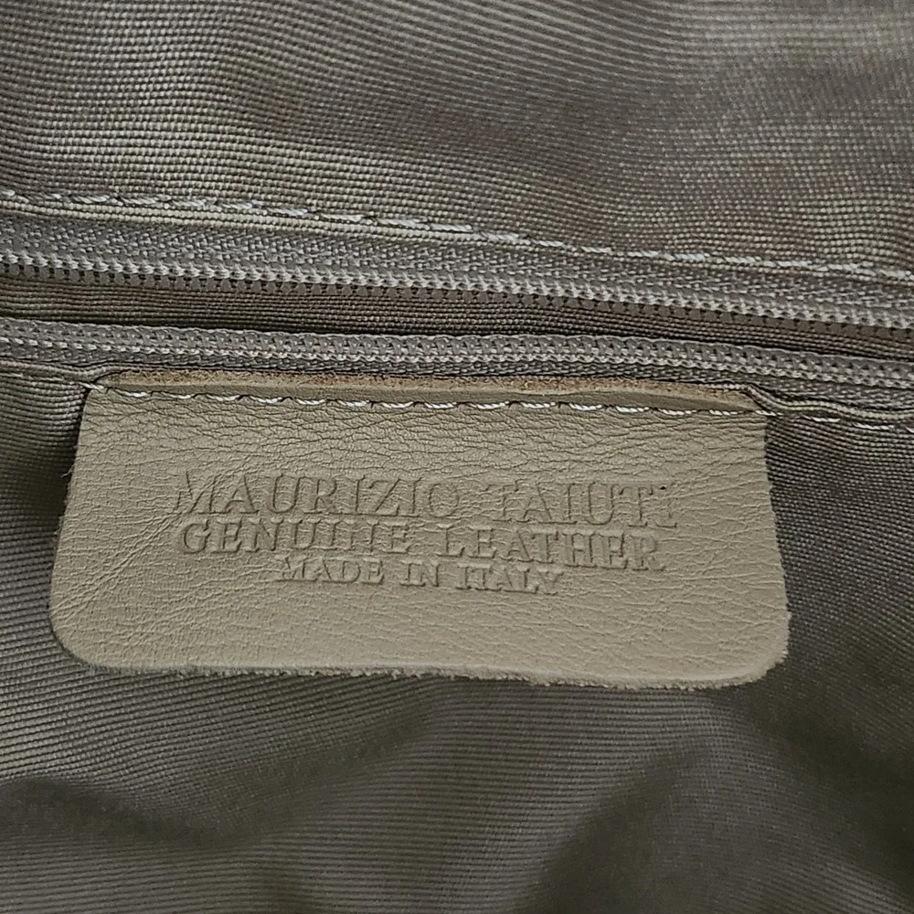 Maurizio Taiuti Brown Leather Convertible Foldover Messenger Bag Made In Italy